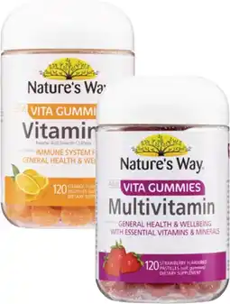Coles Nature's Way Adult Vita Gummies Multivitamin or Vitamin C 120 Pack offer