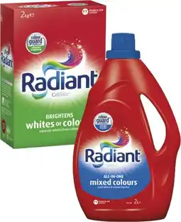 Coles Radiant Laundry Liquid 2 Litre or Powder 2kg offer