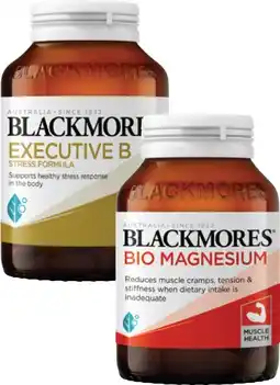 Coles Blackmores Executive B Stress Formula Tablets 125 Pack or Bio Magnesium Tablets 150 Pack offer
