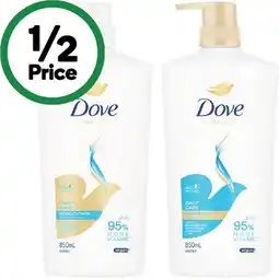 Woolworths Dove Shampoo or Conditioner 850ml offer