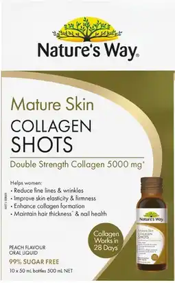 Coles NEW Nature's Way Mature Skin Collagen Shots 50mL x offer