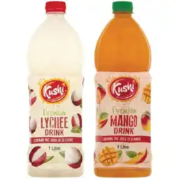 Woolworths Kushi Mango or Lychee Juice 1 Litre offer