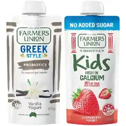 Woolworths Farmers Union Greek Yogurt Pouch offer