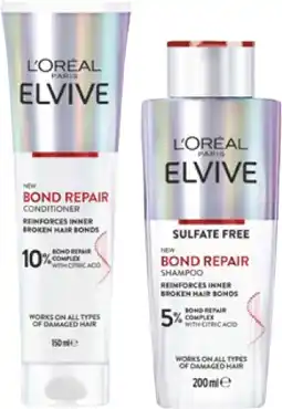 Coles L'Oréal Elvive Bond Repair Shampoo 200mL or Conditioner 150mL offer