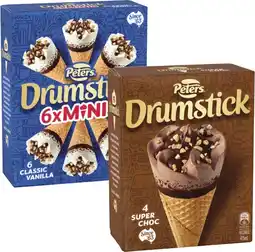 Coles Peters Drumstick Cones-6 Pack 475mL-490mL offer