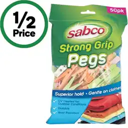 Woolworths Sabco Strong Grip Pegs offer