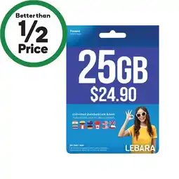 Woolworths Lebara $24.90 Starter Pack‡ offer