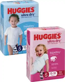Coles Huggies Ultra Dry Bulk Nappies-54 Pack offer