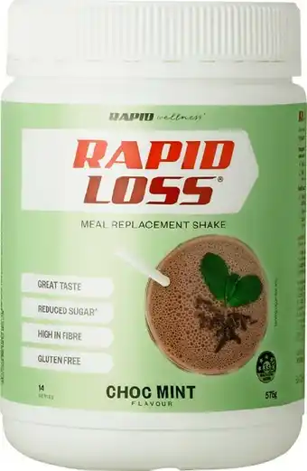 Priceline Rapid Loss Meal Replacement Choc Mint Shake 14 Pack offer