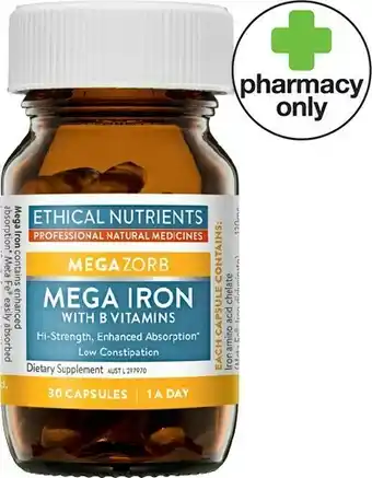 Priceline Ethical Nutrients Mega Iron 30 Capsules offer