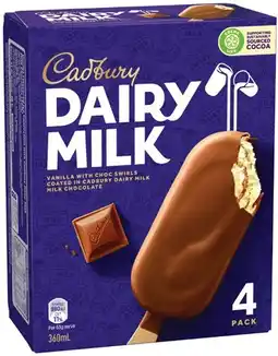 IGA Cadbury Ice Cream Sticks Selected Varieties offer