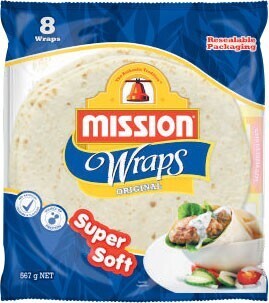 Coles Mission Wraps 8 Pack 567g offer
