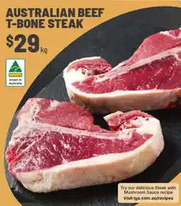 IGA Australian beef t-bone steak offer