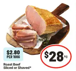 IGA Roast beef sliced or shaved offer