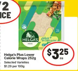 IGA Helga's plus lower calorie wraps offer