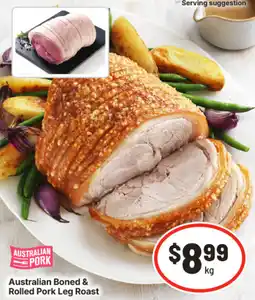 IGA Australian boned & rolled pork leg roast offer
