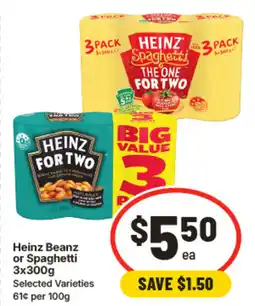 IGA Heinz beanz or spaghetti offer