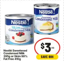 IGA Nestlé sweetened condensed milk or skim fat free offer