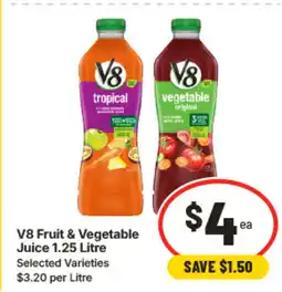 IGA V8 fruit & vegetable juice offer
