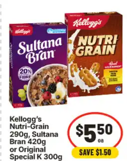 IGA Kellogg's nutri-grain, sultana bran or original special k offer