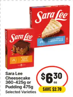 IGA Sara lee cheesecake or pudding offer