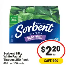 IGA Sorbent silky white facial tissues offer