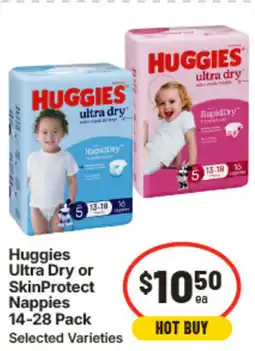 IGA Huggies ultra dry or skinprotect nappies offer