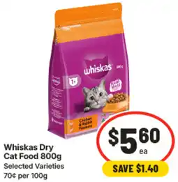 IGA Whiskas dry cat food offer