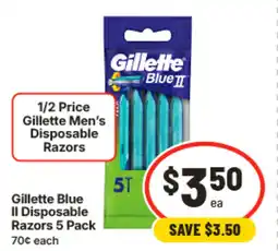 IGA Gillette blue II disposable razors offer
