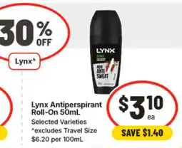 IGA Lynx antiperspirant roll-on offer
