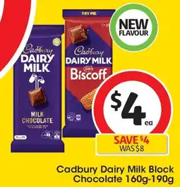 Coles Cadbury dairy milk block chocolate offer