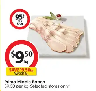Coles Primo Middle Bacon offer
