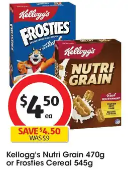Coles Kellogg's Nutri Grain or Frosties Cereal offer