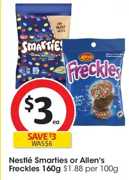 Coles Nestlé smarties or allen's freckles offer