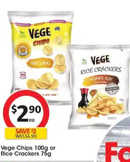 Coles Vege chips or rice crackers offer