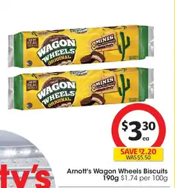 Coles Arnott's wagon wheels biscuits offer