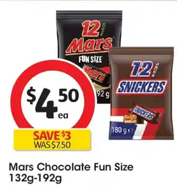 Coles Mars chocolate fun size offer