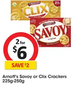 Coles Arnott's Savoy or Clix Crackers offer