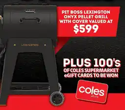 Coles Pit boss lexington onyx pellet grill with cover valued at offer