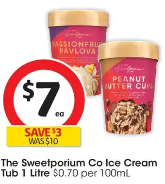 Coles The sweetporium co ice cream tub offer