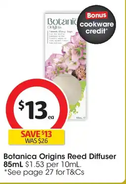 Coles Botanica origins reed diffuser offer
