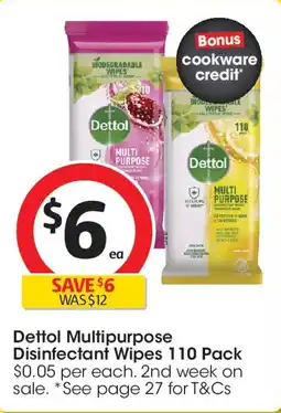 Coles Dettol multipurpose disinfectant wipes offer