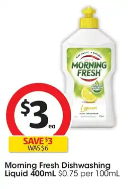 Coles Morning fresh dishwashing liquid offer