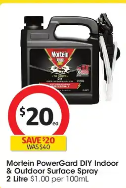 Coles Mortein powergard diy indoor & outdoor surface spray offer