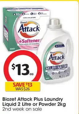 Coles Biozet attack plus laundry liquid or powder offer