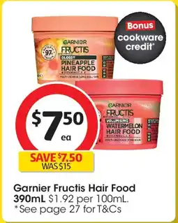 Coles Garnier fructis hair food offer