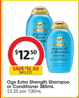 Coles Ogx extra strength shampoo or conditioner offer