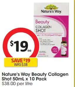 Coles Nature's way beauty collagen shot offer