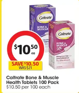Coles Caltrate bone & muscle health tablets offer
