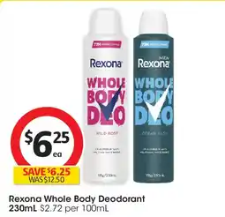 Coles Rexona whole body deodorant offer